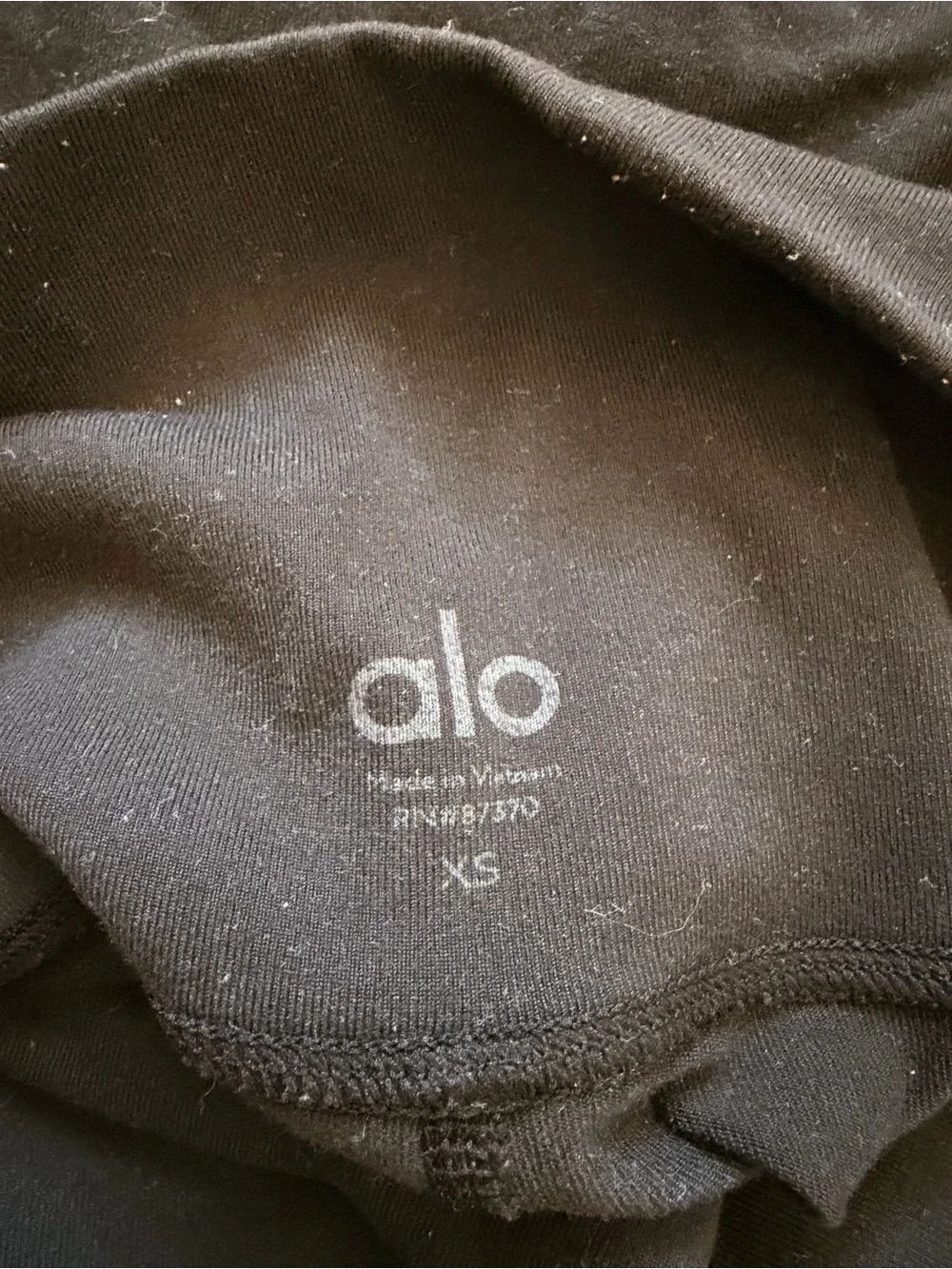 ALO Yoga Black Leggings with White Stripe Accents - Picture 3 of 3